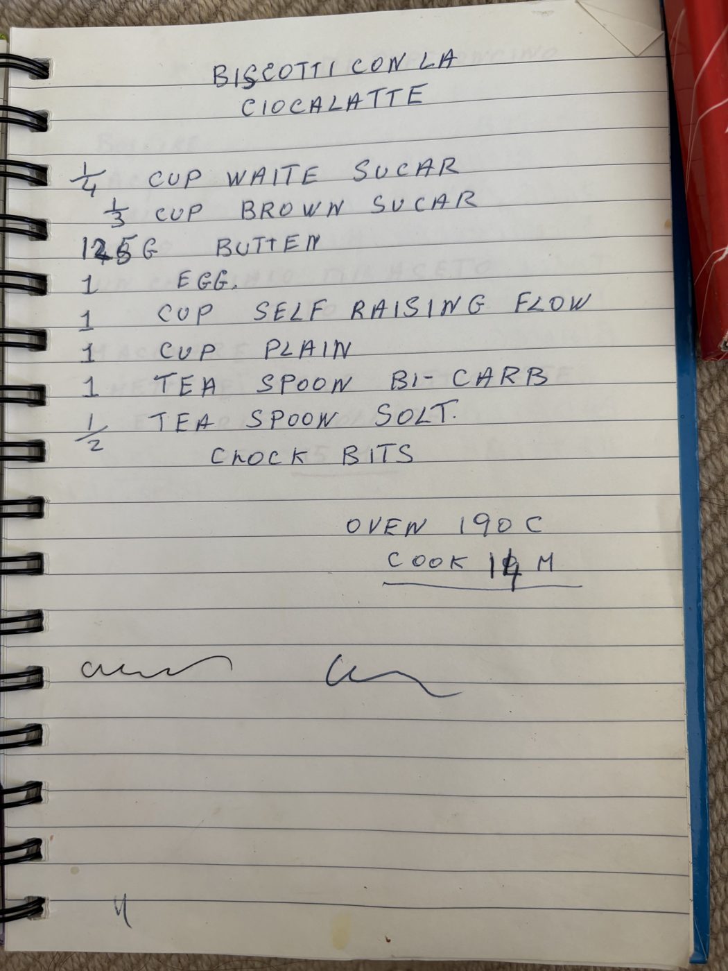 Biscotti con la cioccolatte recipe