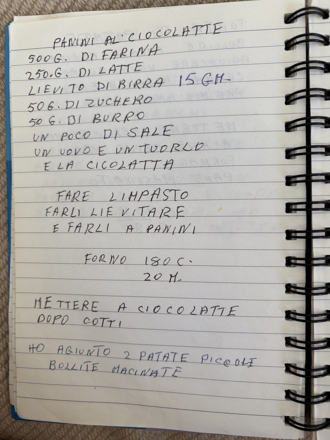 Panini al cioccolato recipe