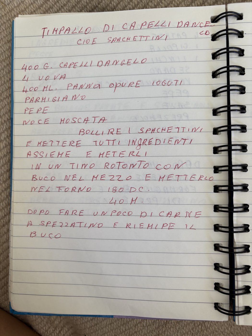 Timpallo di capelli d'angelo recipe