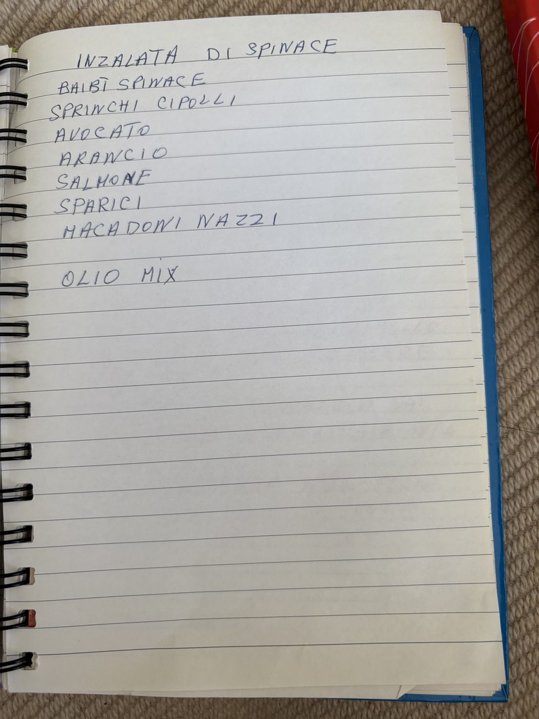 Insalata di spinaci — spinach salad