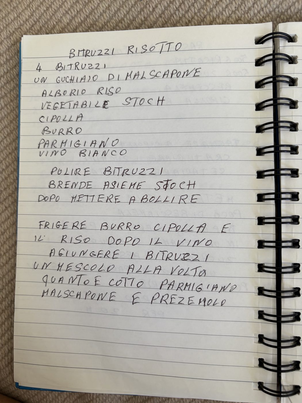 Bitruzzi risotto recipe