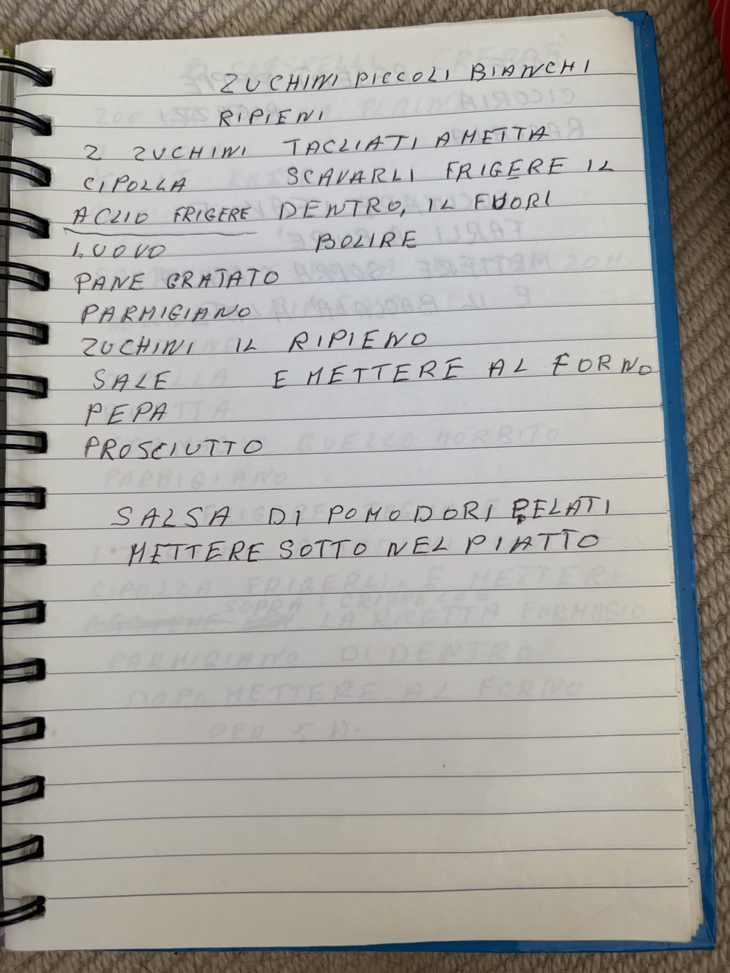 Zucchine ripieni — stuffed zucchini