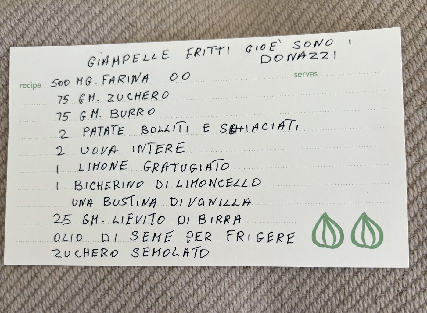 Giampelle fritti — donazzi recipe card